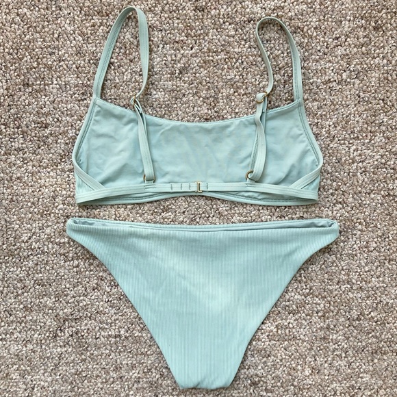 L*SPACE Gemma Ribbed Bikini in Light Turquoise - Small - Picture 5 of 16